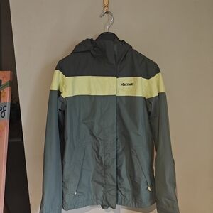 Marmot Green and Yellow Hooded Jacket